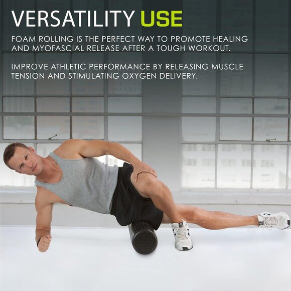 High Density Foam Rollers 12 - inches Long, Firm Full Body Athletic Massage Tool - Picture 6 of 7